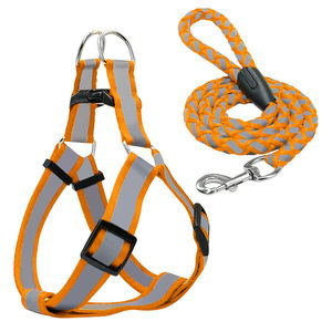 Kingtale wholesale easy walk nylon step in reflective dog harness and leash set - Product Image 1