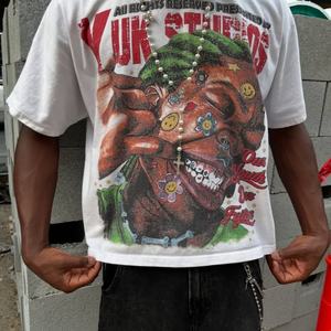 Custom Garment Hip Hop Oversized <b>Waffle</b> Knitted Distressed Full Long Sleeve T-<b>shirt</b> for Men Quick Dry & Breathable - Product Image 2