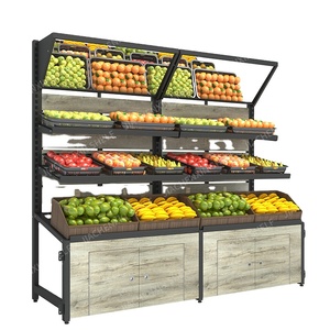Étagères de présentation de fruits et légumes <span class=keywords><strong>en</strong></span> plastique pour supermarché, réfrigérateur à fruits - Product Image 1