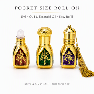 Bouteille de parfum vide en verre carrée de 5 ml pour Oud du Moyen-Orient, personnalisable OEM ODM, en gros, avec applicateur roll-on, applicateur à bâtonnet et vaporisateur. - Product Image 3