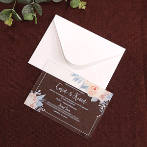 Giá Rẻ Cá Nhân Có Thể In Frosted Acrylic Hoa Hồng Lời Mời Đám Cưới - Product Image 4