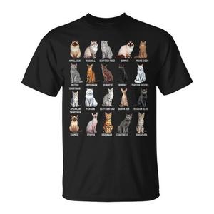 Tipos de gatos, camiseta educativa con tabla de razas de gatos - Product Image 1