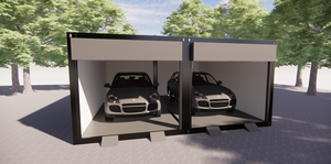 थोक आधुनिक कस्टम पोर्टेबल गेराज स्टील संरचना गैरेज बिल्डिंग प्रीफैब्रिकेटेड कार गैरेज - Product Image 2