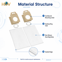 Sacs à poussière de remplacement pour aspirateur robot HNW, compatibles avec Roborock P10 P10 Pro P10S Pro, pièces détachées