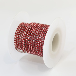 OLeeya 10 yardas SS6-SS18 Adorno de cristales de strass con purpurina densa, cadena de copas de diamantes de imitación para coser en prendas y proyectos DIY - Product Image 5