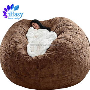 IEasy 6ft Red Wine <strong>Faux</strong> <strong>Fur</strong> Sofa Living Room Sofa Bed <strong>Beanbag</strong> Furniture Bean Bag Couch Big Size Fabric Couch <strong>Beanbag</strong>(only Cover) - Product Image 6
