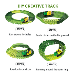 Pista <span class=keywords><strong>de</strong></span> Plástico Educativa para Niños, Bloques <span class=keywords><strong>de</strong></span> Construcción <span class=keywords><strong>de</strong></span> Ferrocarril <span class=keywords><strong>de</strong></span> Alta Velocidad, Modelo <span class=keywords><strong>de</strong></span> Pista Eléctrica con Animales, Dinosaurios y Montañas - Product Image 3