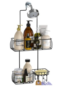 Support de rangement mural pour salle de bain en fer robuste, sans perforation, pour douche et fleurs suspendues, pour l'approvisionnement transfrontalier - Product Image 4