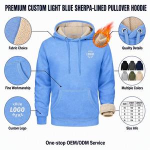 Sweat à capuche personnalisé extra chaud 400 g/m², vert foncé, doublé polaire, épais, pour l'hiver, vêtement Sherpa - Product Image 2