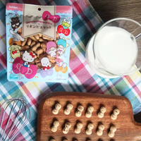 Venta al por mayor exótico Snack japonés Hokuriku Sanrio personajes cinta galletas melocotón té de la leche Hello Kitty galletas en forma de galleta 42G