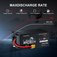 Prix usine Lipo Batterie XT60 RC Batterie Au Lithium 1300mAh 1500mAh 22.2V 100C 4S 6S pour Quadcopter Hélicoptère Drone FPV Uav