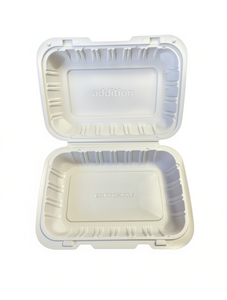 Contenitore per Alimenti in PP Bianco 9x6 con Coperchio a Cerniera, Rettangolare, Microondabile, Design Classico, per Conservazione in Cucina, 3h Corporation - Product Image 1