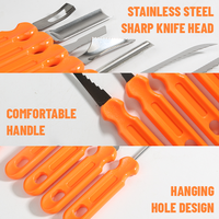 Professionele Halloween Pompoen Snijset 7/10 Delige RVS Gereedschapset met Opbergtas voor DIY Jack-O'-Lantern Decoraties
