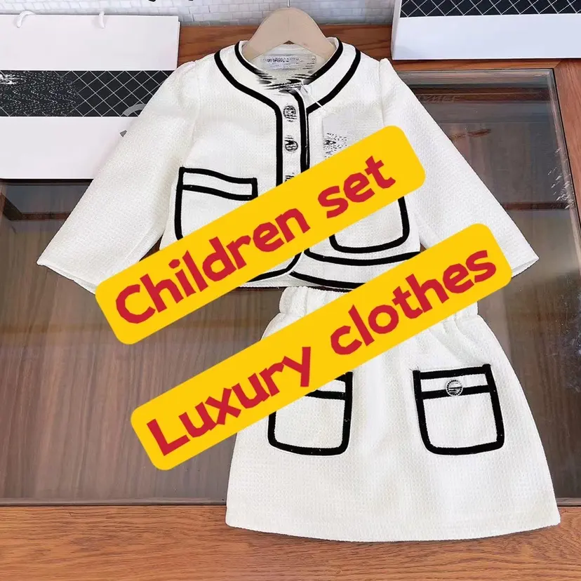 Candice detail contact me summer collection brand luxury designer children's clothing kids clothes skirt set