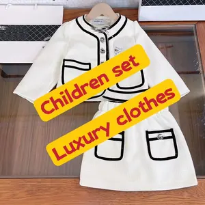 Candice Detail Hubungi Saya Musim Panas Koleksi Merek Mewah Desainer Pakaian Anak-anak Pakaian Anak-anak Rok Set