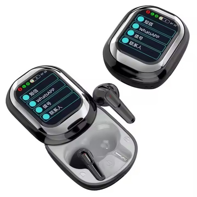Touch Control Gaming Earphone SE-ONE Earphone ANC ENC LCD Full Screen Wireless TWS Earbuds Dual Noise Cancelling HD Display