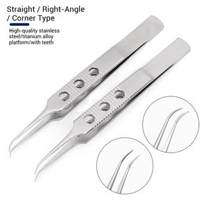 Pinset implan rambut siku bergigi operasi Ophthalmic baja tahan karat kualitas tinggi untuk instrumen bedah - Product Image 5