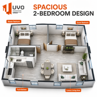 Maison conteneur extensible UVO 30FT : Maison préfabriquée de luxe de 55 m² |   Espace de vie et véranda optimisés pour le marché australien