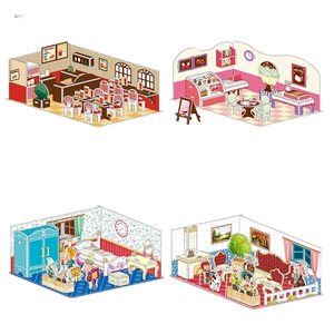 ชุดตัวต่อบ้าน 3 มิติสำหรับเด็ก ชุดของเล่นตัวต่อห้องขนาดเล็ก DIY สำหรับเด็กชายและเด็กหญิง อายุ 3-12 ปี ของขวัญเสริมพัฒนาการ - Product Image 1