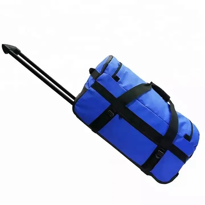 사용자 정의 대형 방수 600D 수하물 토트 트롤리 여행 롤링 바퀴 더플 가방 대형 여행 더플 가방 롤링