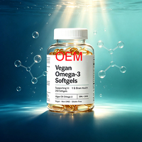 Capsules molles d'huile d'algues Omega-3 OEM pour adultes, DHA+EPA, complément alimentaire, capsules molles d'Oméga-3 végétaliennes
