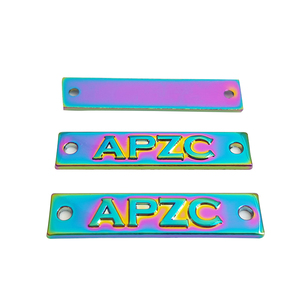 Chất lượng cao Cầu Vồng tùy chỉnh tấm kim loại nhãn với đinh tán biểu tượng kim loại thẻ cho túi/Túi xách/Ví - Product Image 4