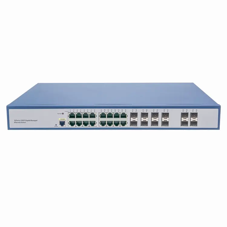 Desktop Ethernet L2-Management-Switch Volles Gigabit 10 100 1000m 16*10/100/1000Mbps 12 * SFP-Port-Netzwerk-Switch