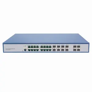 デスクトップイーサネットL2管理スイッチフルギガビット101001000 m 16*10/100/1000Mbps 12 * SFPポートネットワークスイッチ