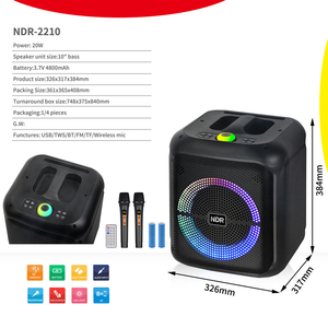 Altavoz de Torre NDR-2210 de 10 Pulgadas con Subwoofer y Bluetooth para Reproducción de Música en Exteriores, Escritorio y Automóvil, Equipo de Karaoke - Product Image 4