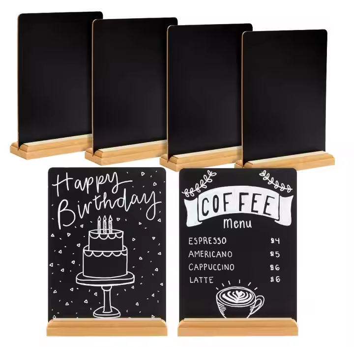 Wholesale Double-Sided Wooden Menu Board With Stand Message Board Bar Wooden Chalkboard for Memo & Display
