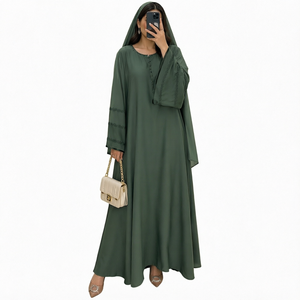 Solid Color Butterfly <b>Kaftan</b> Abaya Front Zipper Modest Islamic Clothing EID Ramadan Dubai Turkey Plus Size <b>Women</b> Polyester - Product Image 1