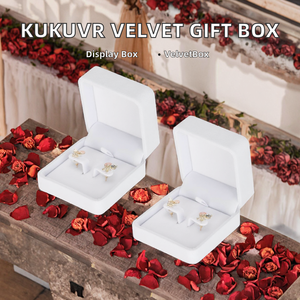 Luxury Velvet Hinged Earring <b>Box</b> Soft Interior Display Holder <b>Gift</b> <b>Box</b> for <b>Small</b> Stud Earrings <b>Jewelry</b> Presentation Case - Product Image 2