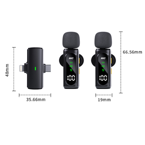 Set <span class=keywords><strong>de</strong></span> Micrófonos Lavalier Inalámbricos con 4 Mini Micrófonos <span class=keywords><strong>de</strong></span> Clip, Pantalla OLED, Batería <span class=keywords><strong>de</strong></span> 5-6H para Transmisión en Vivo desde Smartphones y Enseñanza - Product Image 2