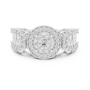 Anillo de Diamantes Plateado, Joyería Moderna, Elegante y con Estilo para Mujer, Adecuado para Regalo de Boda, Compromiso, Uso Diario y Fiestas - Product Image 4