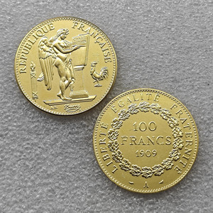 Pièces commémoratives <span class=keywords><strong>de</strong></span> style <span class=keywords><strong>100</strong></span> <span class=keywords><strong>Francs</strong></span> France Liberté Égalité Fraternité 1909, Cadeaux, Décoration d'intérieur - Product Image 1