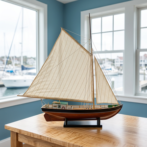 Yacht à voile en bois HELMI, modèle CM de 70 cm, cadeau, accessoires pour bateau jouet VN - Product Image 3