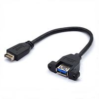 Câble d'extension USB 3.2 Type E vers USB 3.0 A femelle de 60 cm avec trou de fixation sur panneau frontal et vis