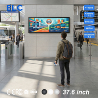 Écran publicitaire panoramique de 37,6 pouces, Android 14, WiFi-6, 4 Go + 32 Go, moniteur ultra-large pour métro et bus