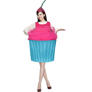 Costume de cupcake pour enfants et adultes, robe rose et bleue en forme de gâteau, déguisement d'Halloween, tenue de jeu de rôle - Product Image 5