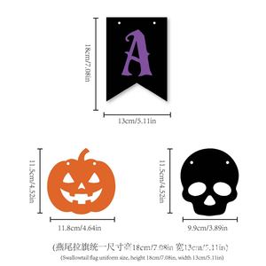 Guirlandes de lettres Halloween, drapeaux en papier, décorations Joyeux Halloween, décoration de scène de fête - Product Image 2