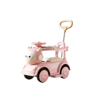 Mobil Mainan Anak Bertenaga Baterai Plastik ABS Empat Roda dengan Tongkat Dorong Musik Lampu Unisex 2-4 Tahun 6V4.5ah - Product Image 3