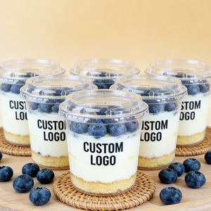 Gobelets à dessert jetables en plastique transparent à paroi simple pour la restauration, emballage alimentaire, gâteaux, diamètre 90 mm, 5 oz, 8 oz, 10 oz - Product Image 2