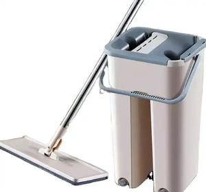 Juego de limpieza de tareas domésticas, <span class=keywords><strong>con</strong></span> <span class=keywords><strong>escurridor</strong></span> de <span class=keywords><strong>cubo</strong></span>, fregona de piso plano residencial - Product Image 2