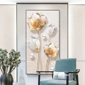 家居装饰大花图片抽象海报水晶瓷画和墙壁艺术装饰油画