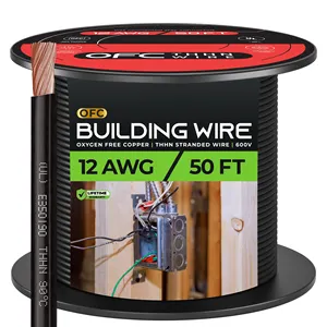 50 Feet 12 AWG Green Insulated Stranded Copper THHN Wire Rated for 600 Volts ideal for Residential, Commercial, Industrial