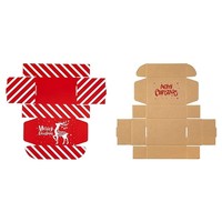 Cajas de Cartón Corrugado Reciclables Rojas y Blancas de 6 x 4 x 2 Pulgadas para Envíos Pequeños