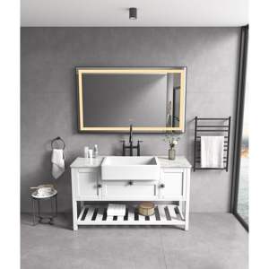 DB 60in. W X 36 In. H Super Bright LED <b>Bathroom</b> <b>Mirror</b> Lights Metal Frame Wall Mounted Lighted Pickup Only - Product Image 1