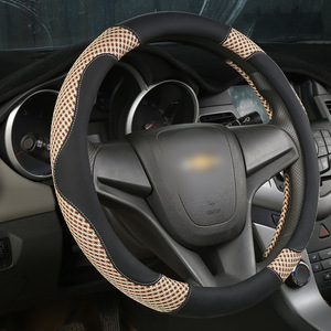 JQ253 Seda de Hielo + Cuero <span class=keywords><strong>Volante</strong></span> de Coche Antideslizante 38cm Cubierta de <span class=keywords><strong>Volante</strong></span> para Tarraco Arona Ateca <span class=keywords><strong>Ibiza</strong></span> Toled - Product Image 6