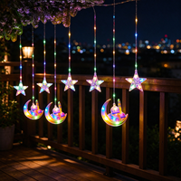 Guirlande lumineuse LED en forme de croissant de lune et de mosquée pour le Ramadan, 3 m, rechargeable, à intensité variable, pour intérieur et extérieur, décoration de l'Aïd
