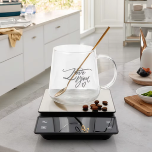 아마존 최고 판매자 화이트 스테인레스 스틸 플랫폼 커피 저울 주방 계량 저울 3kg 미니 디지털 타이머 커피 저울 - Product Image 1